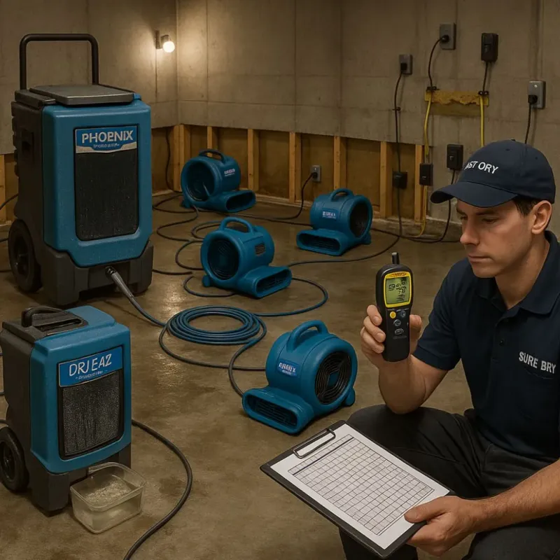 Structural Drying and Dehumidification process in Massena, NY